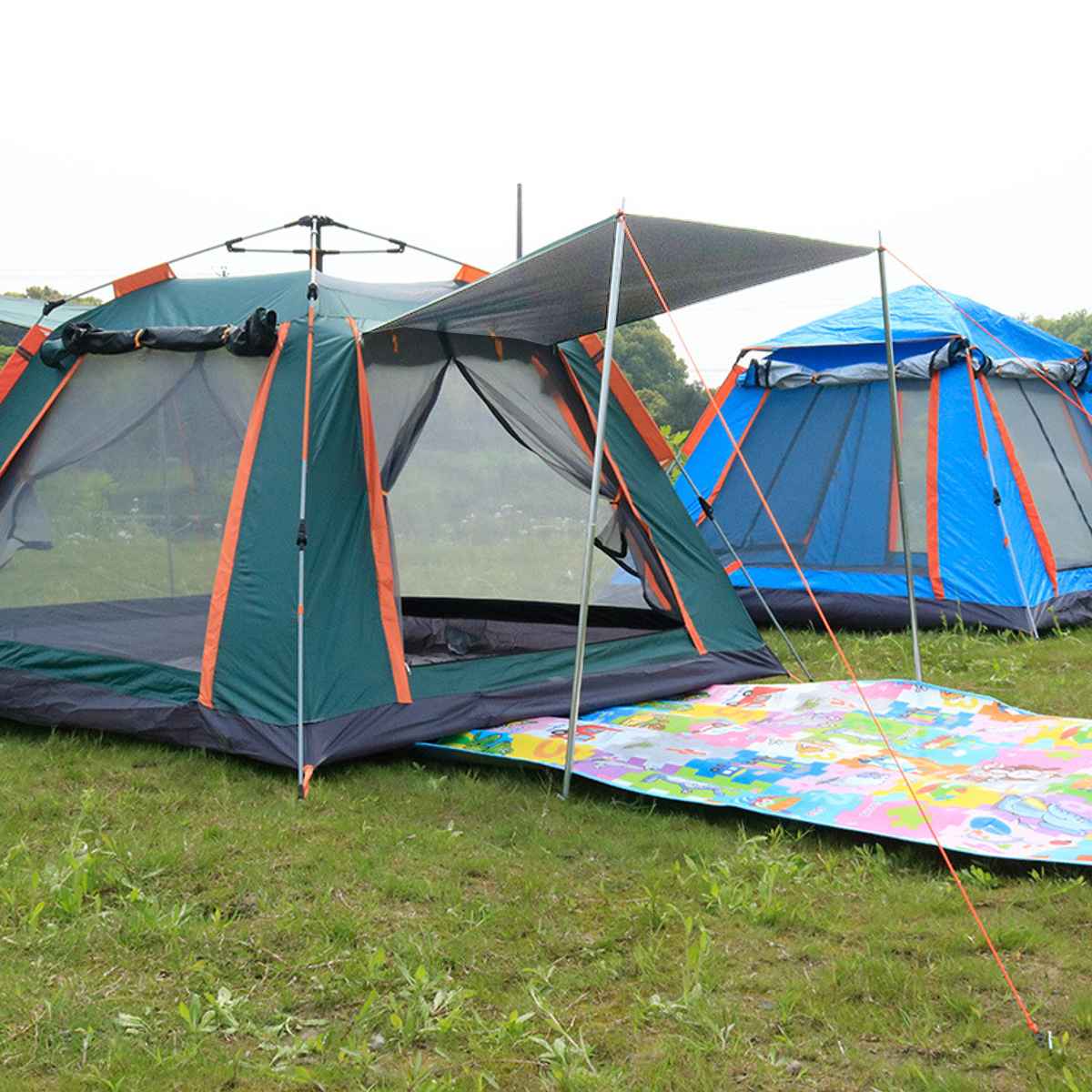 Cheap Goat Tents 6 7 People Large Tent Quick Setup Family Tent Outdoor Camping tent foldable folding tents two layer backpack tents sunshade Tents 